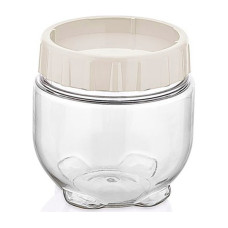 Βάζο Τροφίμων Πλαστικό Στρόγγυλο Λευκό 0.4lit Qlux - 8693395015359