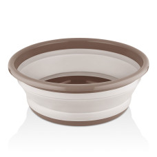 Λεκάνη Σιλικόνης Στρόγγυλη Πτυσσόμενη Μπεζ 5Lit Qlux - 8693395018689